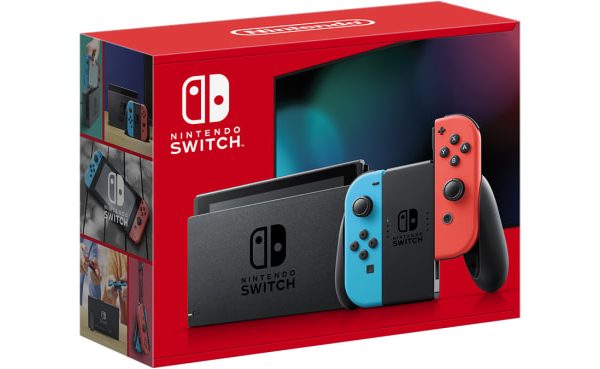 Nintendo Switch with Neon Blue and Neon Red Joy‑Con